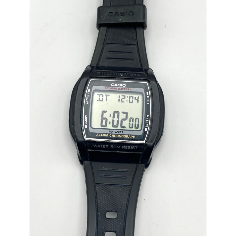 Casio Illuminator W-201 Men's Multifunction Watch 36mm - New Battery Alarm WR